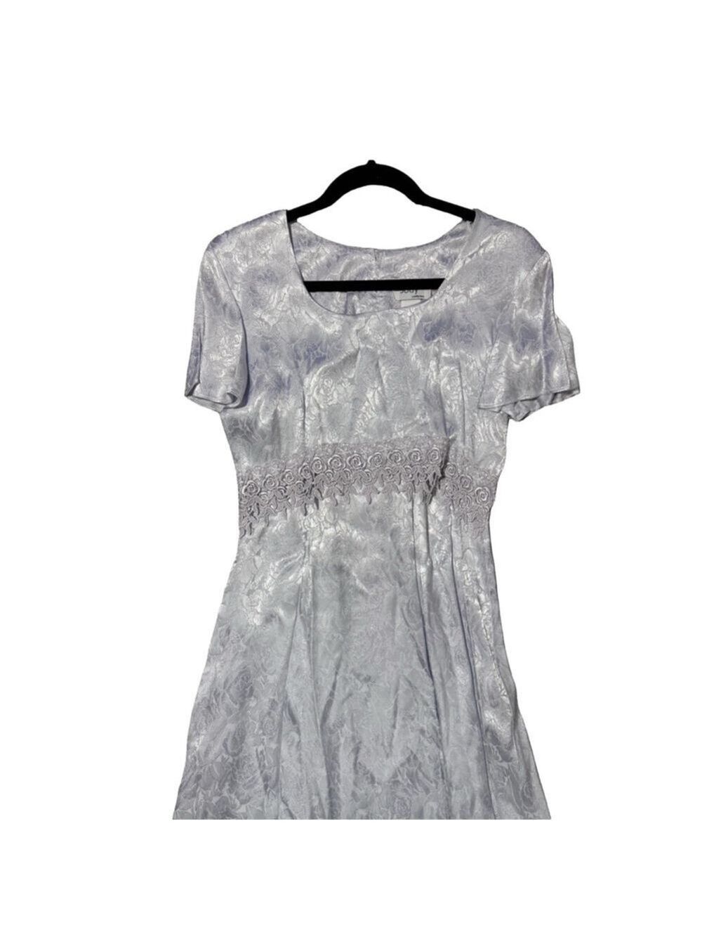 Vintage Ice blue satiny dress. Maxi . The brand is Jodie California USA Sz 6 - Picture 5 of 11